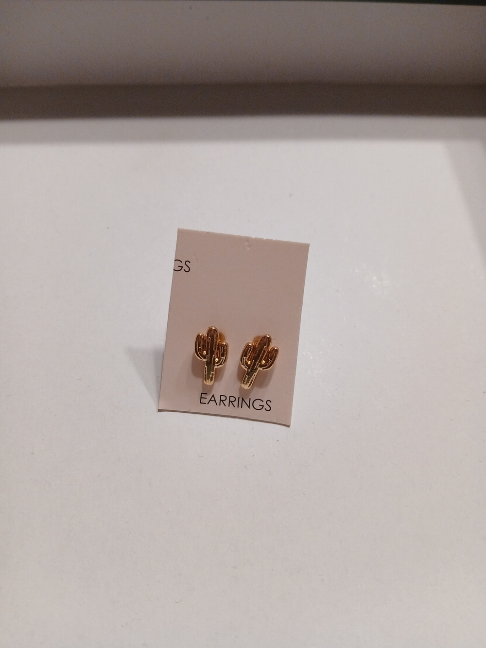 Gold Cactus Stud Earrings